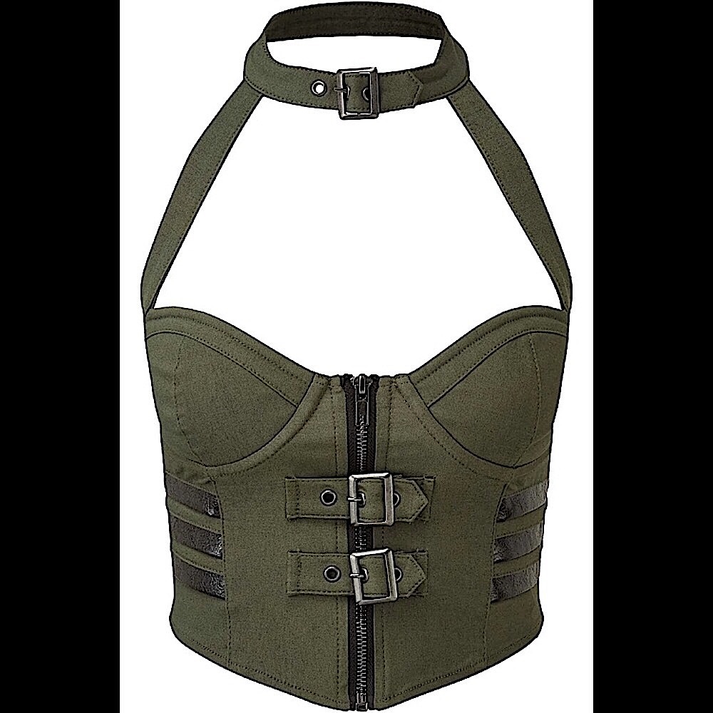 Killstar Green Night Patrol Halter Top